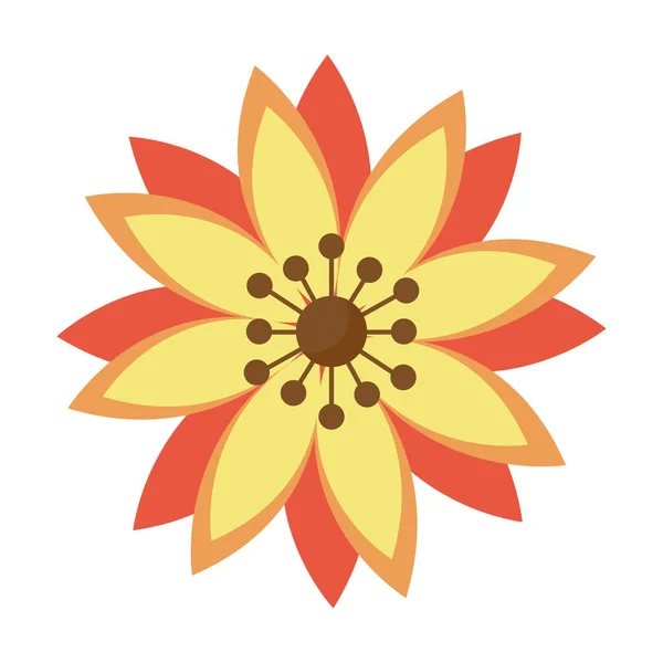 Flor amarilla jardín planta icono decoración — Vector de stock