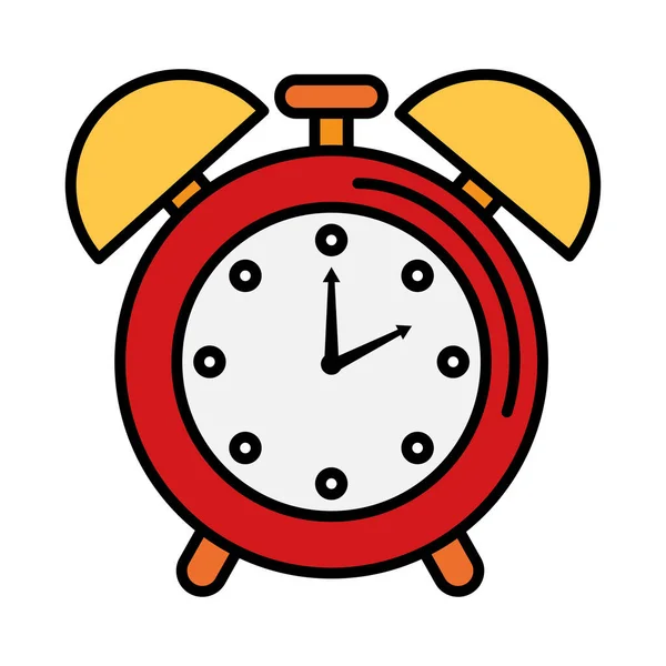 Reloj despertador línea de reloj e icono de estilo de relleno — Vector de stock