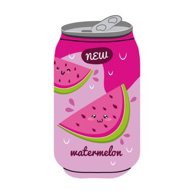 Kawaii karakterli karpuz suyu kutusu.