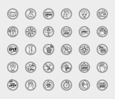 30 etiketi yeniden açan paket etiketleri satır biçimi simgelerini ayarla