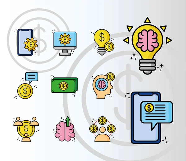 Пакет з одинадцяти іконок фінансового бізнесу — стоковий вектор