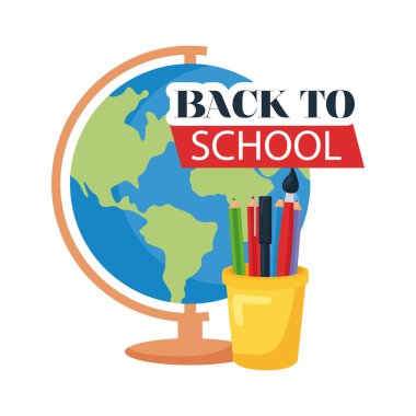 Okula geri döndüm. Küre ve kalemlerle yazılar yazdım.