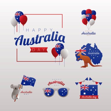 Avustralya günü simgeleri seti kutlu olsun.