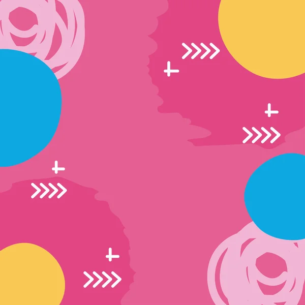 メンフィスの背景ピンク色の装飾 — ストックベクタ