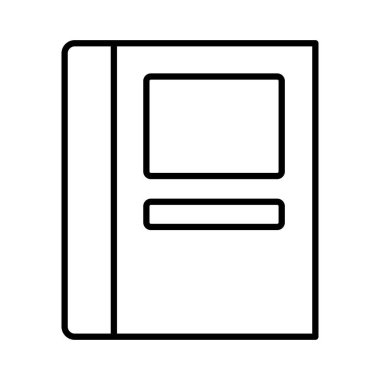 Etiketli kapalı kitap satır biçimi vektör tasarımı