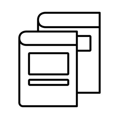 Etiketli iki kitap satır biçimi vektör tasarımı