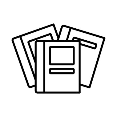 Etiketli üç kitap satır biçimi vektör tasarımı