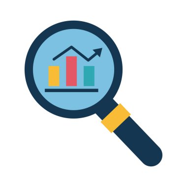 lupe düz biçim vektör tasarımında infografik çubuklar grafiği