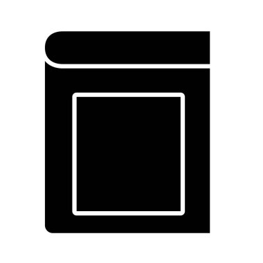 Etiket siluet biçim vektör tasarımı ile kapalı kitap