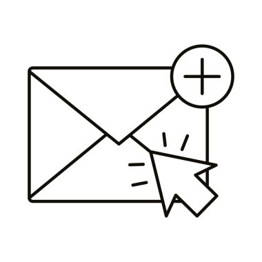 İmleç çizgisi biçim vektör tasarımlı dijital pazarlama zarfı