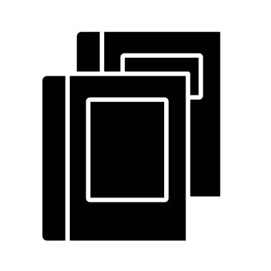 iki kapalı kitap siluet biçim vektör tasarımı