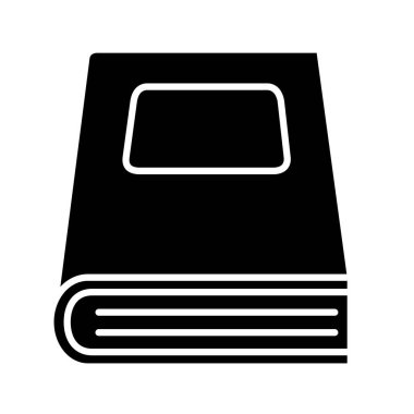 kapalı kitap siluet biçim simgesi izole vektör tasarımı