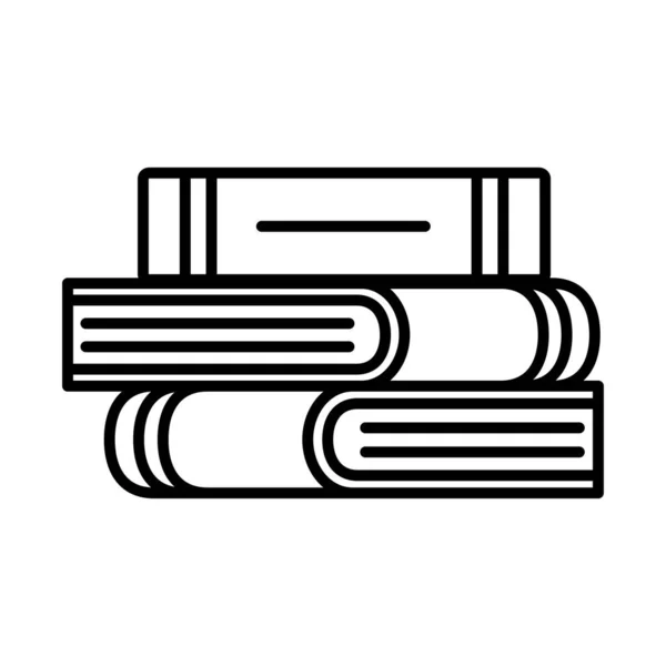 Three closed books line style icon vector design — Stock Vector