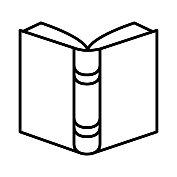 Línea de libro abierta inversa icono de diseño de vectores — Vector de stock