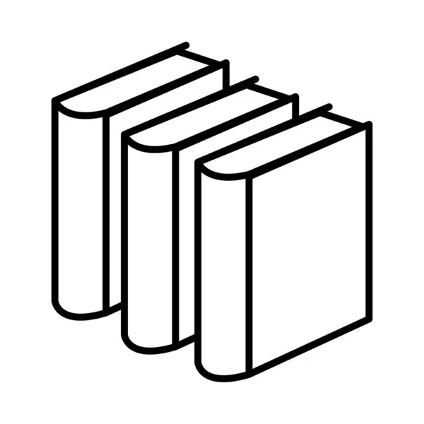 Drei Bücher im parallelen Stil-Icon-Vektor-Design — Stockvektor