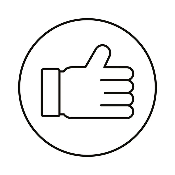 Social media like hand line style icon vector design — Stock Vector