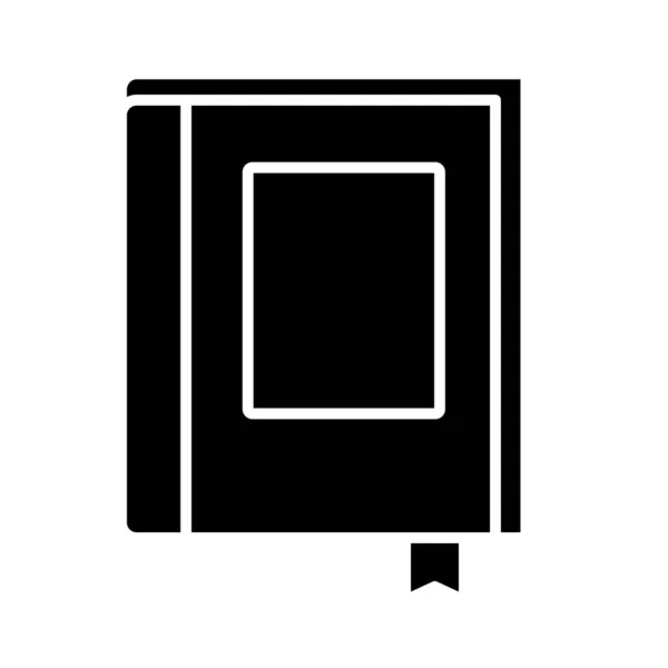 リボンシルエットのアイコンベクトルデザインのクローズドブック — ストックベクタ