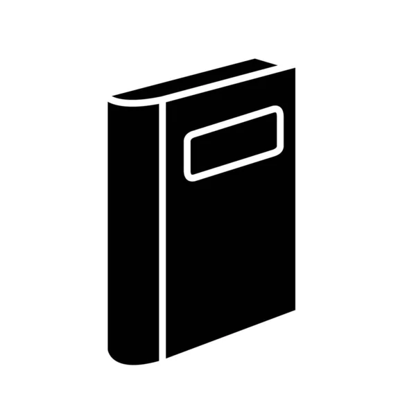 Libro cerrado con etiqueta estilo silueta icono diseño vectorial aislado — Vector de stock