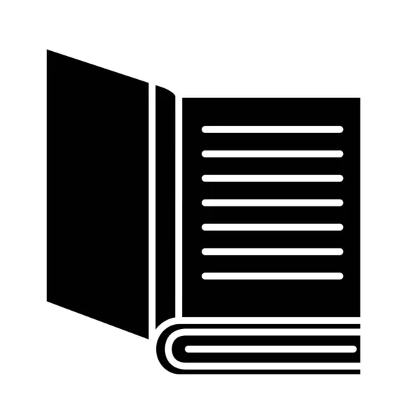 Åpen bok med linjer av ikonvektordesign i silhuettstil – stockvektor