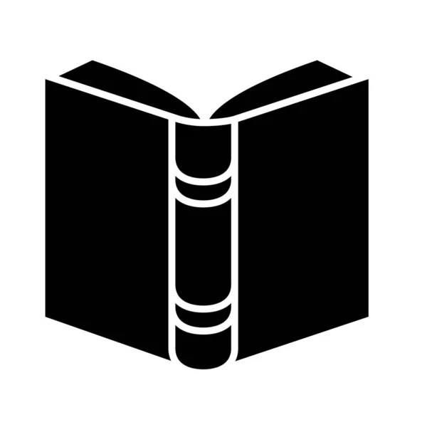 Design de vetor de ícone de estilo de silhueta de livro aberto reverso —  Vetores de Stock