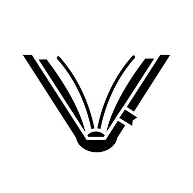 Kurdele siluet biçim vektör tasarımı ile kitabı aç