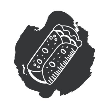 Burrito el çizimi ve stil ikon vektör tasarımını engelleme