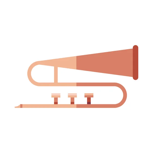Trombon enstrüman ikon vektör tasarımı — Stok Vektör