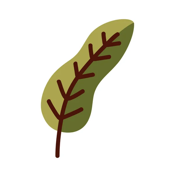 Línea de hoja natural y diseño de vectores de símbolo de estilo de relleno — Vector de stock