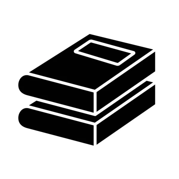 Dois livros design de vetor ícone estilo silhueta — Vetor de Stock