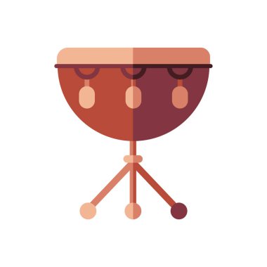 Kettle davul enstrümanı ikon vektör tasarımı