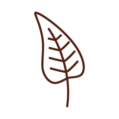 Doğal yaprak çizgisi biçim vektör tasarımı