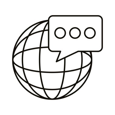 Kabarcık çizgisi biçim vektör tasarımı ile dijital pazarlama küresel küresi