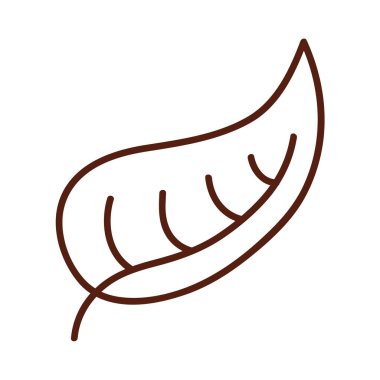 Eğri çizgisi biçim vektör tasarımlı sonbahar yaprağı