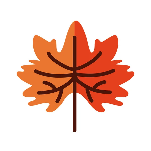 Осенняя линия кленового листа и дизайн иконок стиля заливки — стоковый вектор