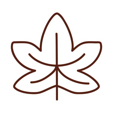 Sonbahar akçaağaç yaprağı çizgisi biçim vektör tasarımı