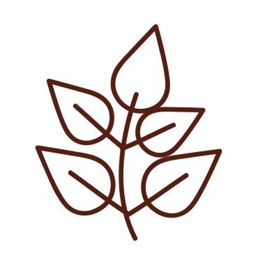 Beş yapraklı yaprak çizgi biçim vektör tasarımı