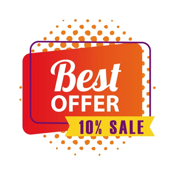 Best offer in frame vector design — Stock Vector