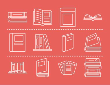 kitap satırı biçim bohça vektör tasarımı