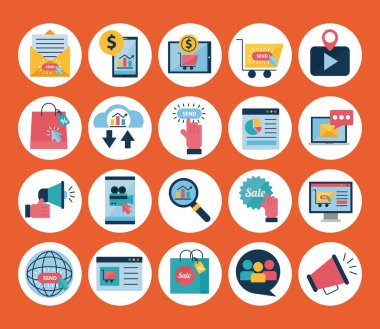 Dijital pazarlama düz biçim sembolü vektör tasarımı