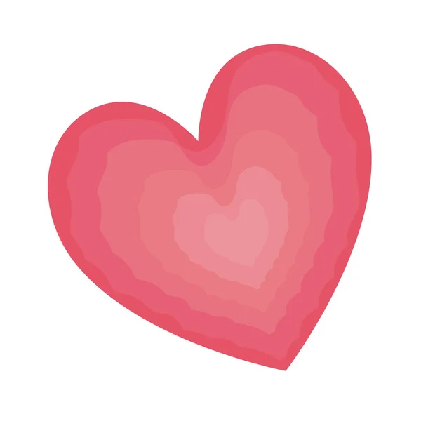 Roze hart liefde romantisch pictogram — Stockvector