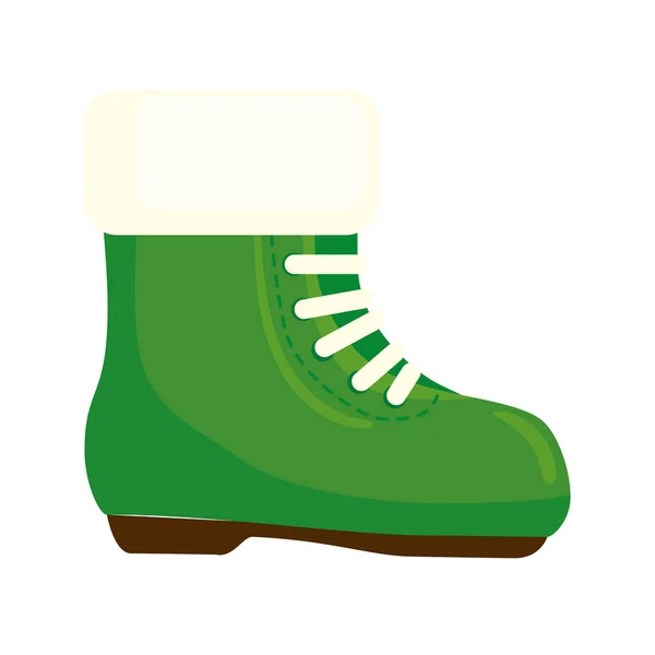 Icône de chaussure de démarrage vert leprechaun — Image vectorielle