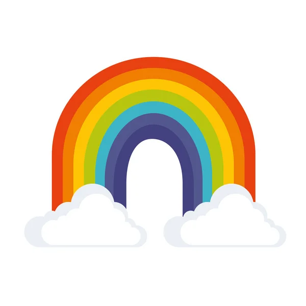Magico arcobaleno icona in stile piatto — Vettoriale Stock