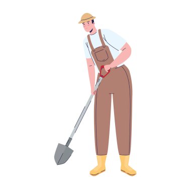 Kürek karakteri olan çiftçi.