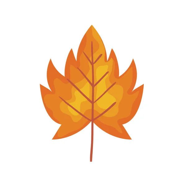 Gelb Herbst Blatt Pflanze Laub Symbol — Stockvektor