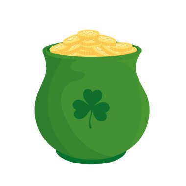 Hazine kazanında yonca yaprağı Aziz Patrick Günü