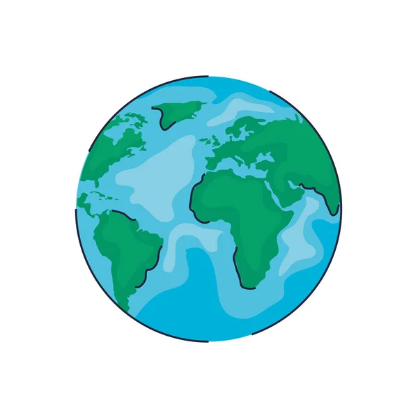 Mondo pianeta terra ecologia icona — Vettoriale Stock