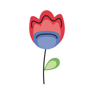 Güzel kırmızı çiçek ve yapraklar bahçe süslemesi