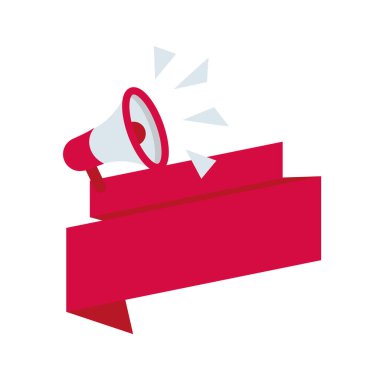 Pembe kurdele etiketli megafon