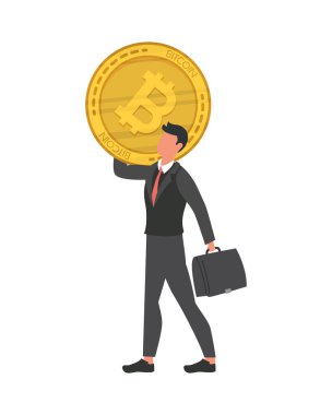 İş adamı bitcoin şifreleme para birimi simgesini kaldırıyor