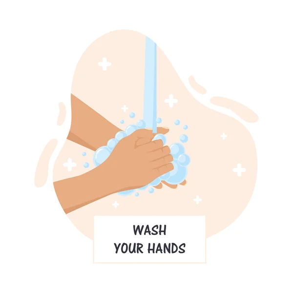 Wash your hands properly recommendation — Stock Vector